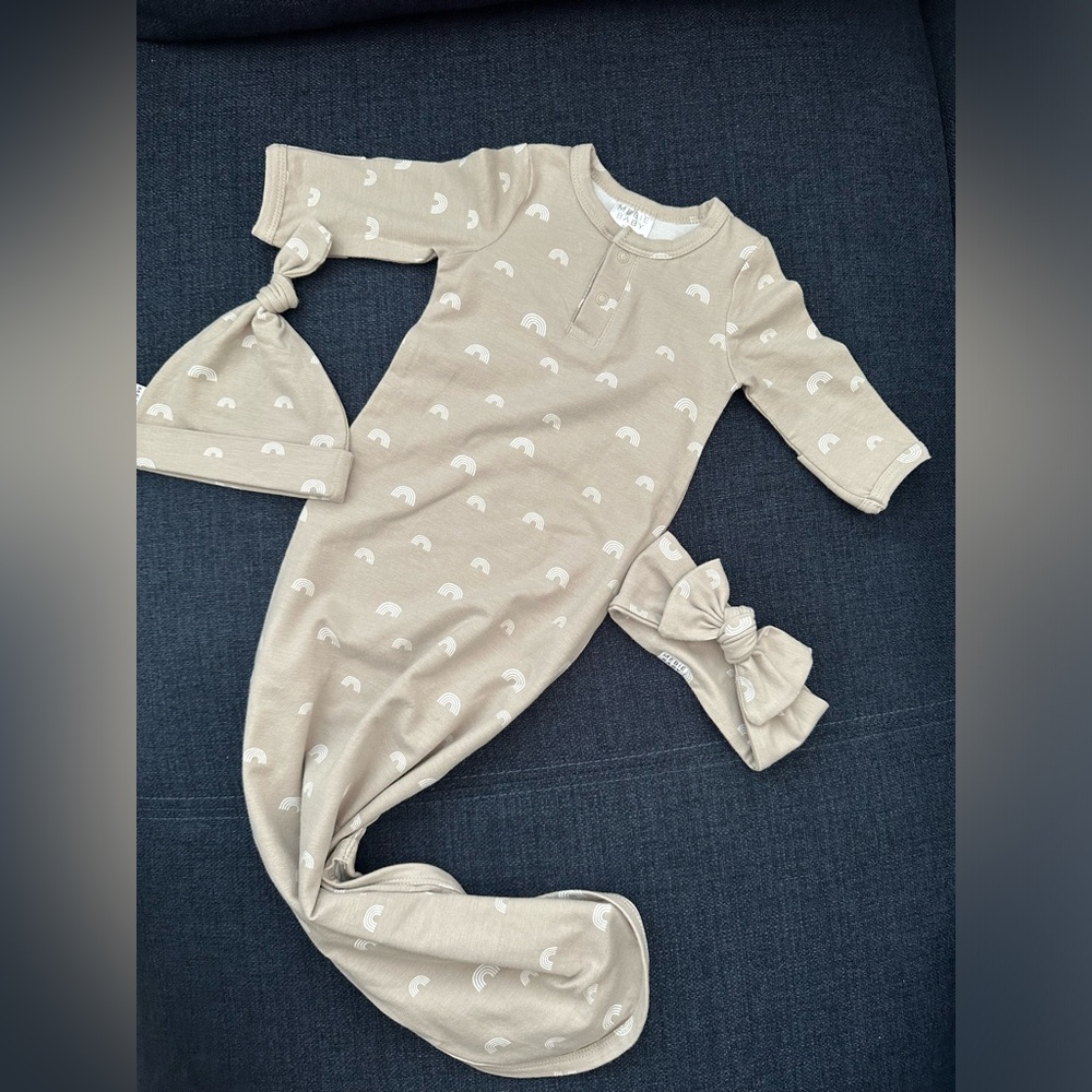 Mebie Baby knotted gown — Rainbow Baby
